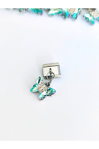 Umrece Transparent Blue Butterfly Italian Charm