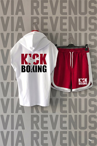 Vordevia تيشيرت رياضي بقلنسوة بدون أكمام مطبوع من الأمام والخلف من Kick Boxin...