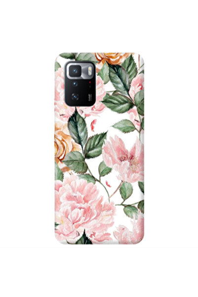 Other Xiaomi Poco X3 GT Pink rose and laves Transparent Silicone TPU Θήκη