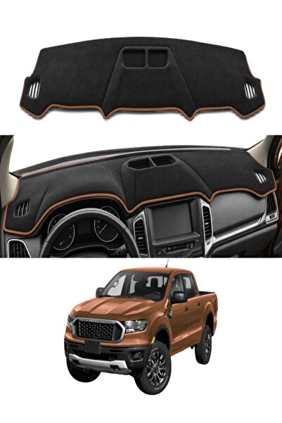 e-biz Ford Ranger (2018+) Uyumlu Torpido Koruma Örtüsü Oto Kılıfı Siyah - Taba