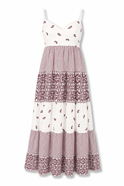 5in1Canpolat Rochie maxi cu imprimeu etnic Prune