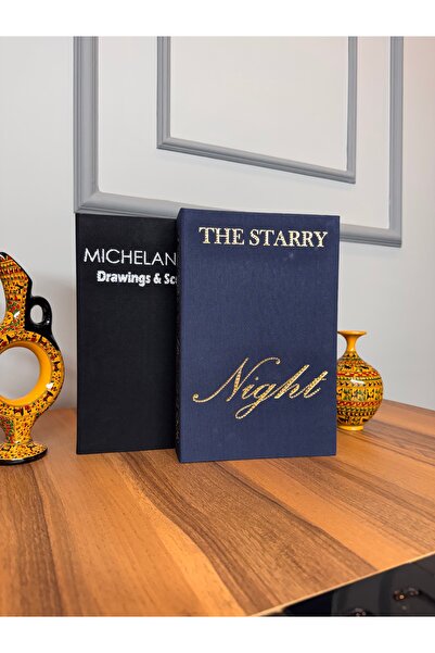 NAHİTA ATELİER TAŞ İŞLEMELİ MICHELANGELO NIGHT KUMAŞ DEKORATİF KUTU