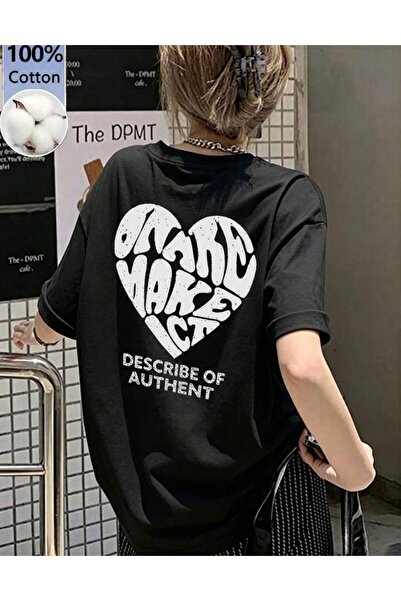 LELVANİ Describe of Authent Heart-Detail Unisex Crewneck T-Shirt