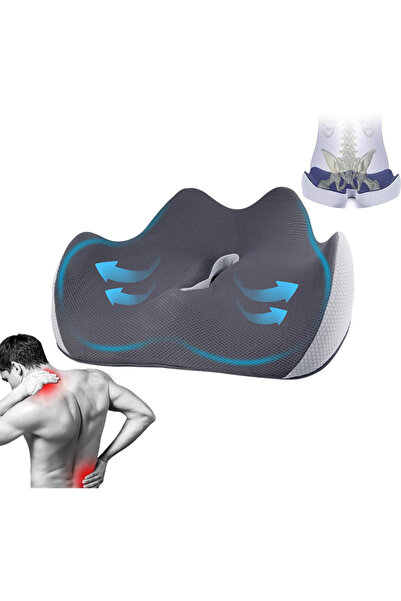 Bayt Aura Orthopedic Memory Foam Seat Cushion Pressure Relief Butt Pillow Bre...