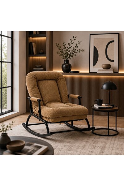 N.zone Modern Design Comfortable Rocking Chair - Corduroy Fabric and Sturdy M...