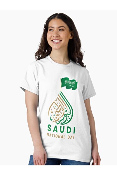 SAUDI Men and Women's 100% Cotton T-Shirt - Oversized Crew Neck Short Sleeve ...