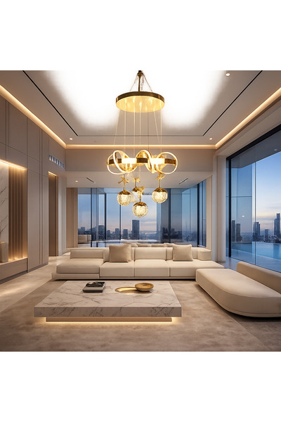 SEBA AYDINLATMA LED AVİZE KUZEY DIAMOND SERİ KUMANDALI DİMMERLİ SARKIT