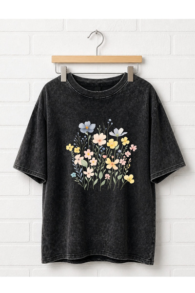 Pink Sky Μπλουζάκι Unisex Oversize με εφέ ξεβαμμένου υφάσματος, Vintage Stree...