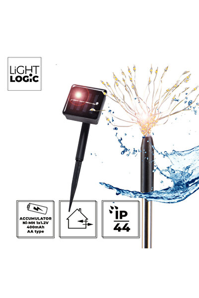 LightLogic Set 3 lămpi solare LED decorative tip stick, grădină, IP44, exterior