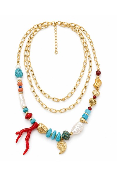 CHARMLUCKY Bead-Chain 3-Pack Necklace