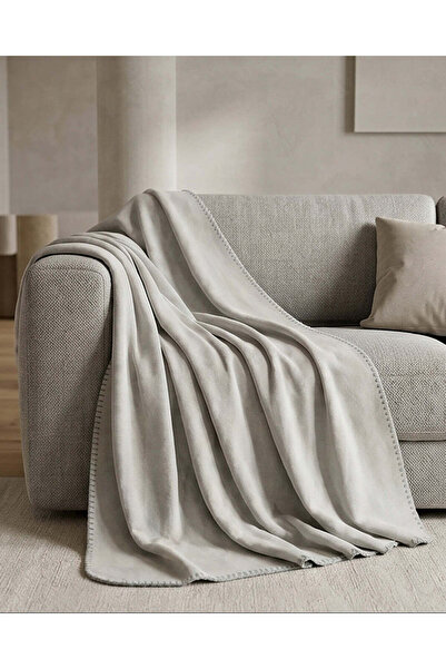 REDTAG Grey Fleece Blanket (180 x 130 cm)