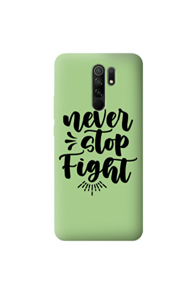 Other Xiaomi Redmi 9 Never stop fight Light Green Colored Silicone TPU Θήκη