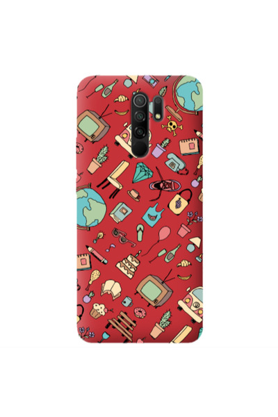 Other Xiaomi Redmi 9 Best buds Red Colored Silicone TPU Θήκη