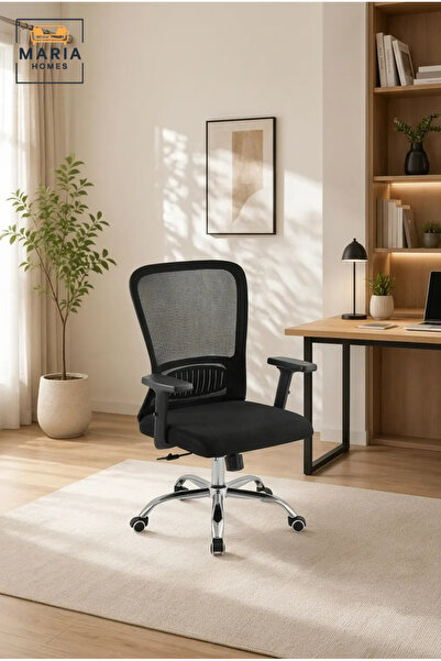 MARIA HOMES Ergonomic Mesh Office Chair with Adjustable Armrests, Lumbar Supp...
