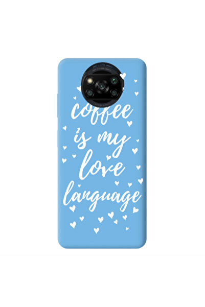Other Xiaomi Poco X3 /X3 Pro Coffe is my love language Blue Colored Silicone ...