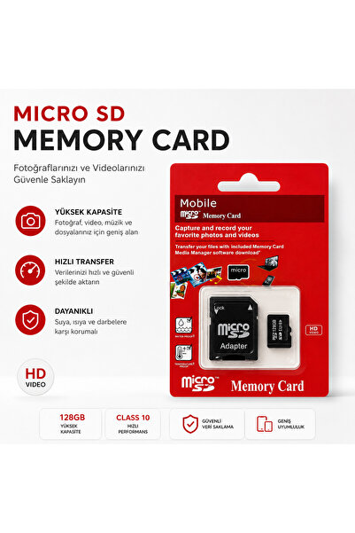 WOTOBEUS Micro SD Hafıza Kartı 64 -128 - 256 GB Class 10 4K UHD Uyumlu microS...