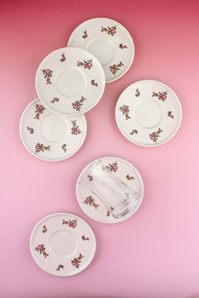 Bursa Porselen Dekor Rosa12 Piece 6 Person Porcelain Tea Set