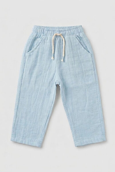 LOGO AKSESUAR Boy's 100% Cotton Muslin Comfortable Cut Pants