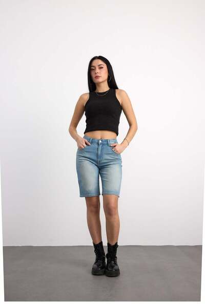 Vigoss Jeans 40391-73603 Women's Mom Fit Mid Waist Denim Shorts 40391-73603