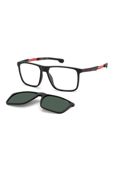 Carrera UV Protected Sunglasses Matte Black Red Frame Green Polarized Mirror ...