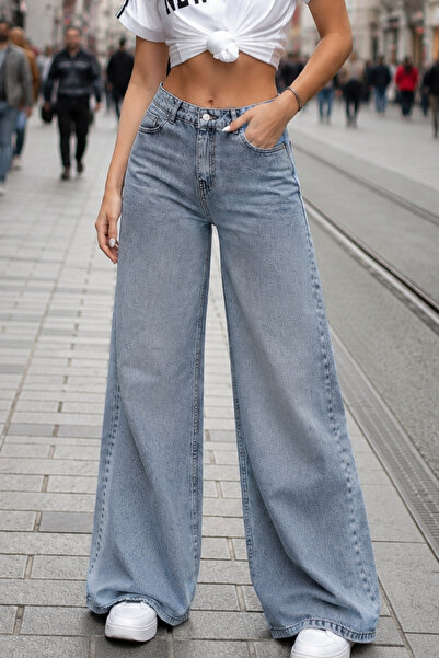 CEDY DENIM Ženske ultra široke, labave traperice sa regularnim strukom, premi...