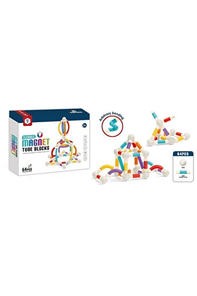 Blue Toys Μαγνητικά Τουβλάκια Εύκαμπτων Σωλήνων 64 τεμάχια (MKX442856)