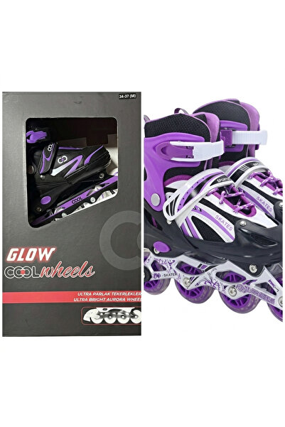 Cool Wheels paten GLOW PATEN ULTRA PARLAK TEKERLEKLER MOR (34-37)