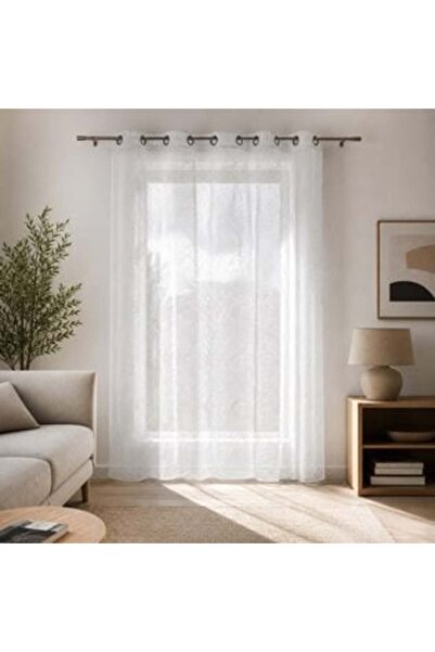 OEM Perdea decorativă cu inele albe 140 x 260 cm