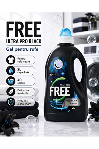 FREE Detergent lichid pentru rufe negre Ultra Pro Black, 2 L, 40 spalari