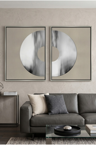 Jasmine Art Metallic Split Circle Islamic Wall Art | Framed Canvas Print with...