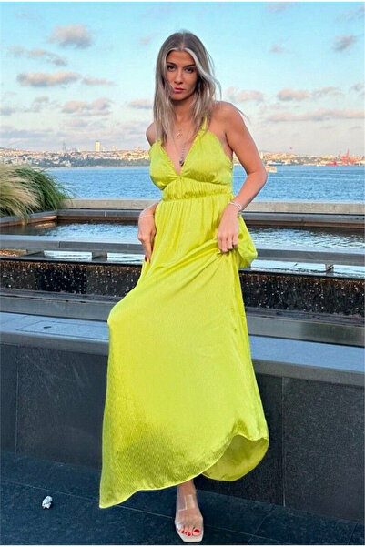 Miss Boheme Green Maxi Satin Imported Bohemian Dress