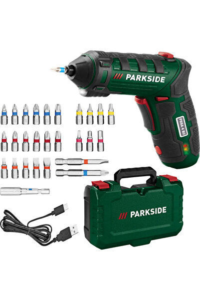 PARKSIDE Șurubelniță electrică cu baterie de 4V, cuplu de 10 Nm, încărcare US...
