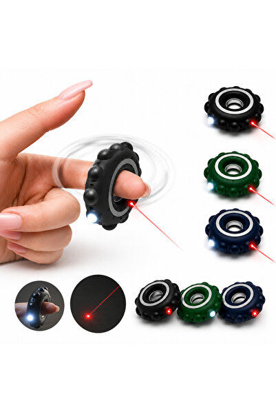 SHOP LIKE A PRO Spinner Antistres cu LED Alb și Laser Roșu, 5 cm, Jucărie Fid...