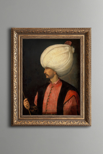 epiqart Kanuni Sultan Süleyman - Vintage Patterned Painting - Thick Model