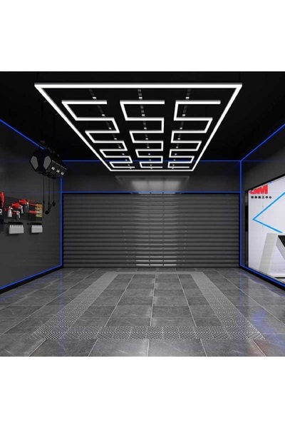 LEDIGANT Sistem LED Grid pentru tavan, 4826x2424 mm, lumină alb rece 6500K, pentru garaj, detailing auto și barbershop