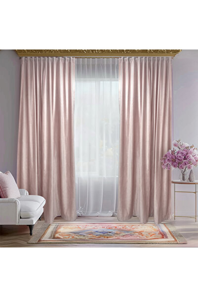 ArasyaHome Draperie de Catifea Semi-Opaca 70% Roz Pudra