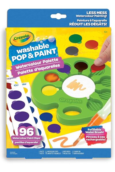 Crayola لوحة الألوان المائية القابلة للغسل من Pop & Paint
