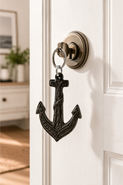 HER ŞEY NOTA www.herseynota.com Anchor Figured Antique Silver Color Metal Key...