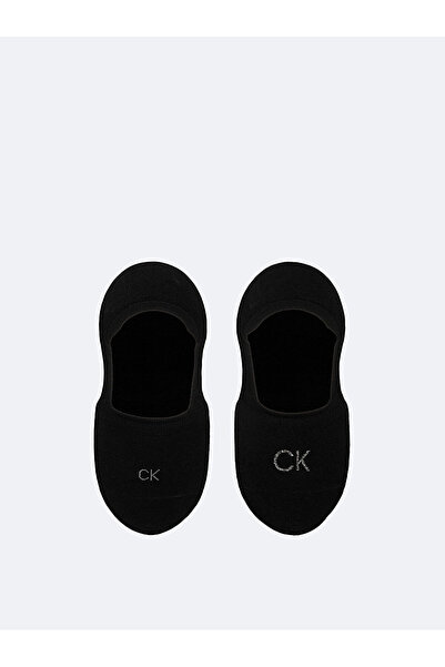 Calvin Klein جوارب نسائية من القماش المحبوك الناعم مع شعار CK مطرز، عبوة مزدو...