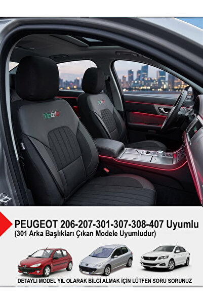GM-DESIGN غطاء مقعد السيارة الفاخر من سلسلة بيرفيتو - (متوافق مع بيجو 206-207...