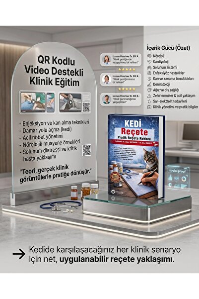 Güneş Tıp Kitabevleri Veteriner Reçete Rehberi - Kedi (QR Kodlu Videolar)