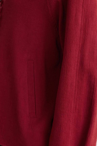 BE BLUE Dark Cherry Button Detail Jacket