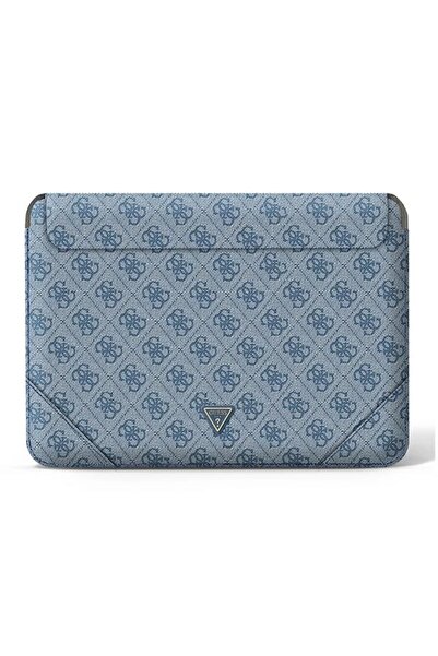 Guess Husă pentru laptop de 16 inch, albastră, cu logo 4G Uptown Triangle