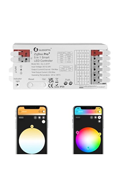GLEDOPTO Controler LED inteligent GL-C-201P, RGBCCT, Zigbee 3.0, control prin...