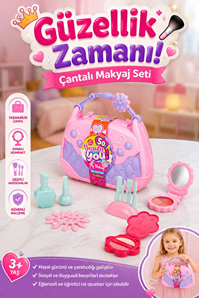 craftivio Educational Toy Makeup Set for Girls with Bag, Ages 3+ (20 cm)