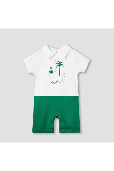 Juniors Embroidered Romper with Short Sleeves