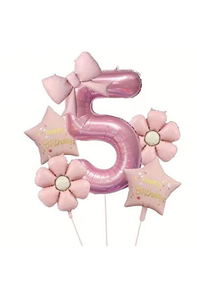 ÇITIPITISTORE Pink Daisy Bow Themed Birthday Party Celebration Set