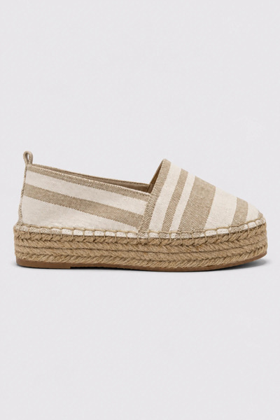 Suren bysrnshoes Best Çizgi Detaylı Keten Kadın Espadril Ayakkabı