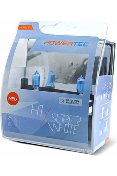 M-TECH Λάμπες Αυτοκινήτου & Μοτοσικλέτας Powertec Superwhite H1 Αλογόνου 4000...