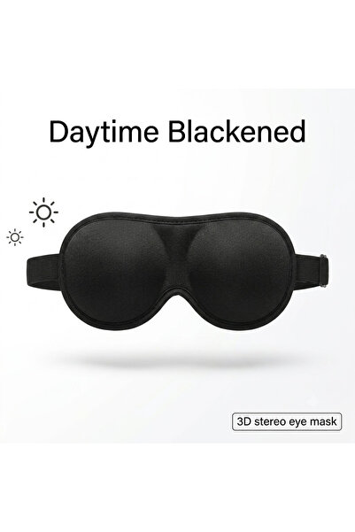BLACK Premium Three Dimensional Silk Sleep Eye Mask One Hundred Percent Light...